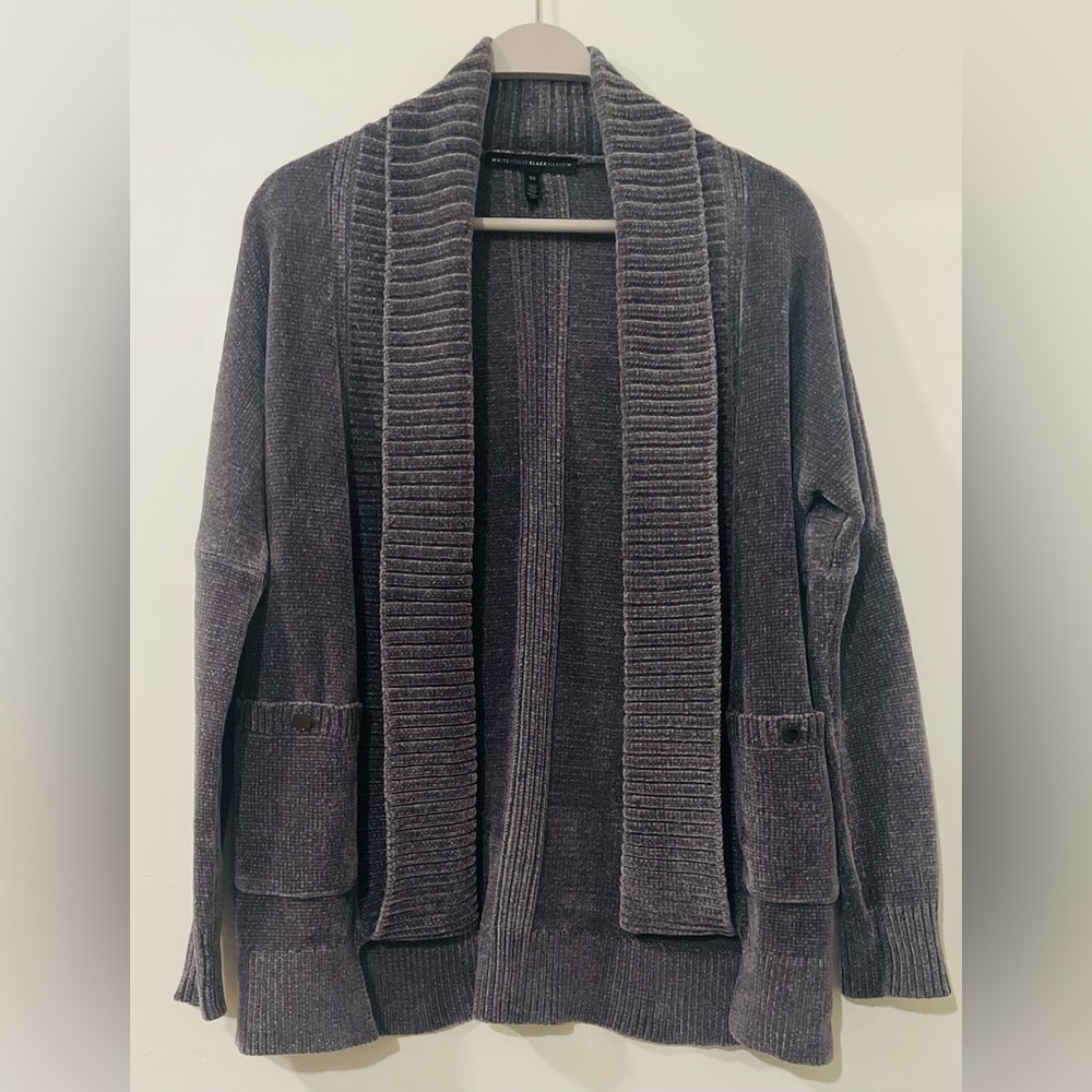White House Black Market Soft Charcoal Cardigan Sweater